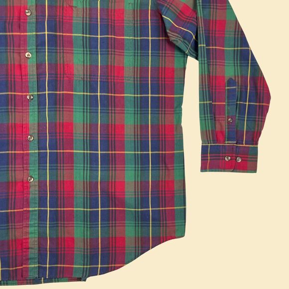 90s XXL plaid shirt by McGregor Classics, vintage 1990s burgundy/green/blue top - Picture 10 of 10